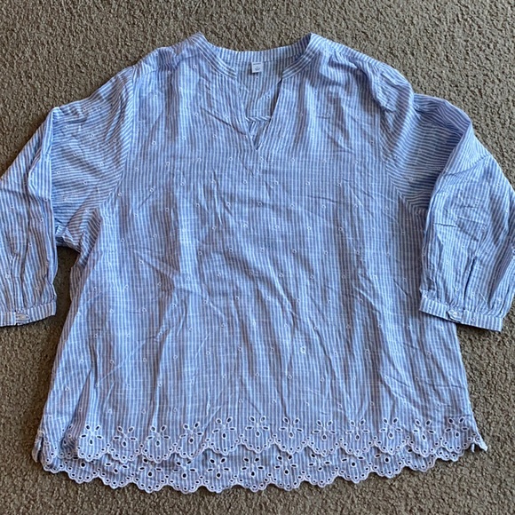 Old Navy Pinstripe Cotton Top - Picture 1 of 6